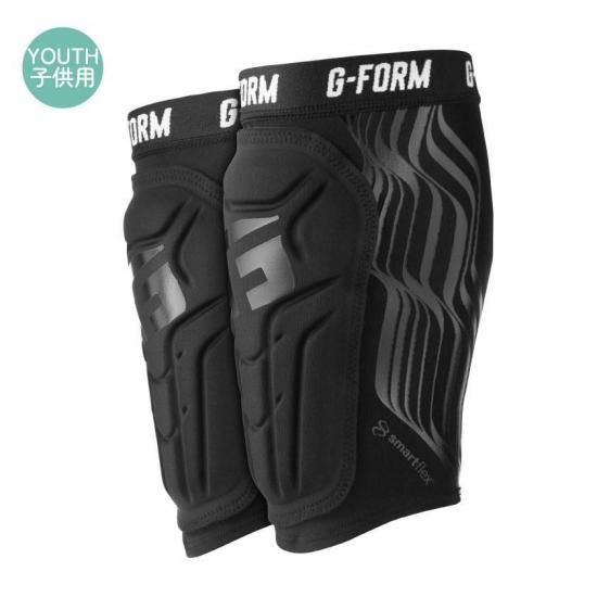 子供用 サッカー・BMX用 シンガード 一体型コンプレッション NOCSAE認証 レガース 脛当て Black/Gloss Black｜Youth V2 Shin Guard｜G-FORM